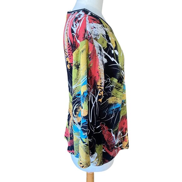 Vintage Jess & Jane Artsy Bold Shirt Abstract Statement Funky Lagenlook USA-XL - Picture 6 of 12